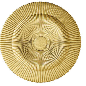13 Inch Gold Starburst Glass Charger Plate